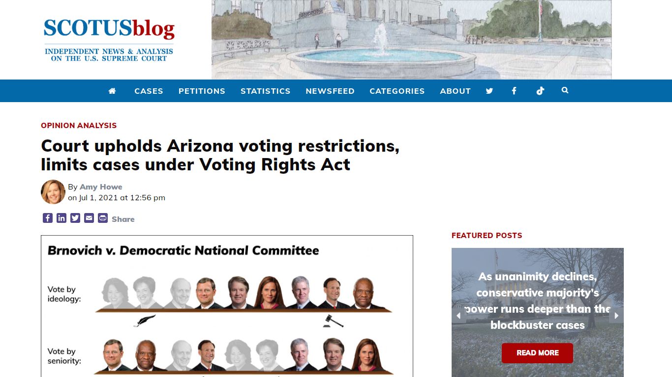 Court upholds Arizona voting restrictions, limits cases ... - SCOTUSblog
